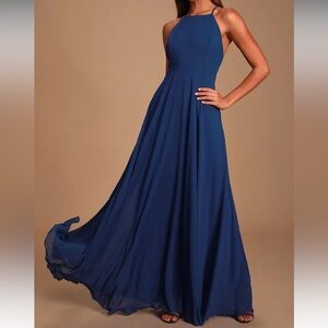 Lulus Mythical Kind of Love Navy Blue Maxi Dress